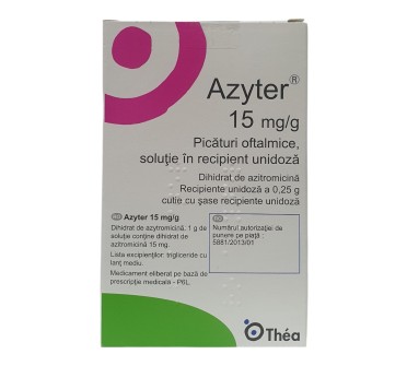 АЗИТЕР капки за очи дози 6 X 15mg/1g 